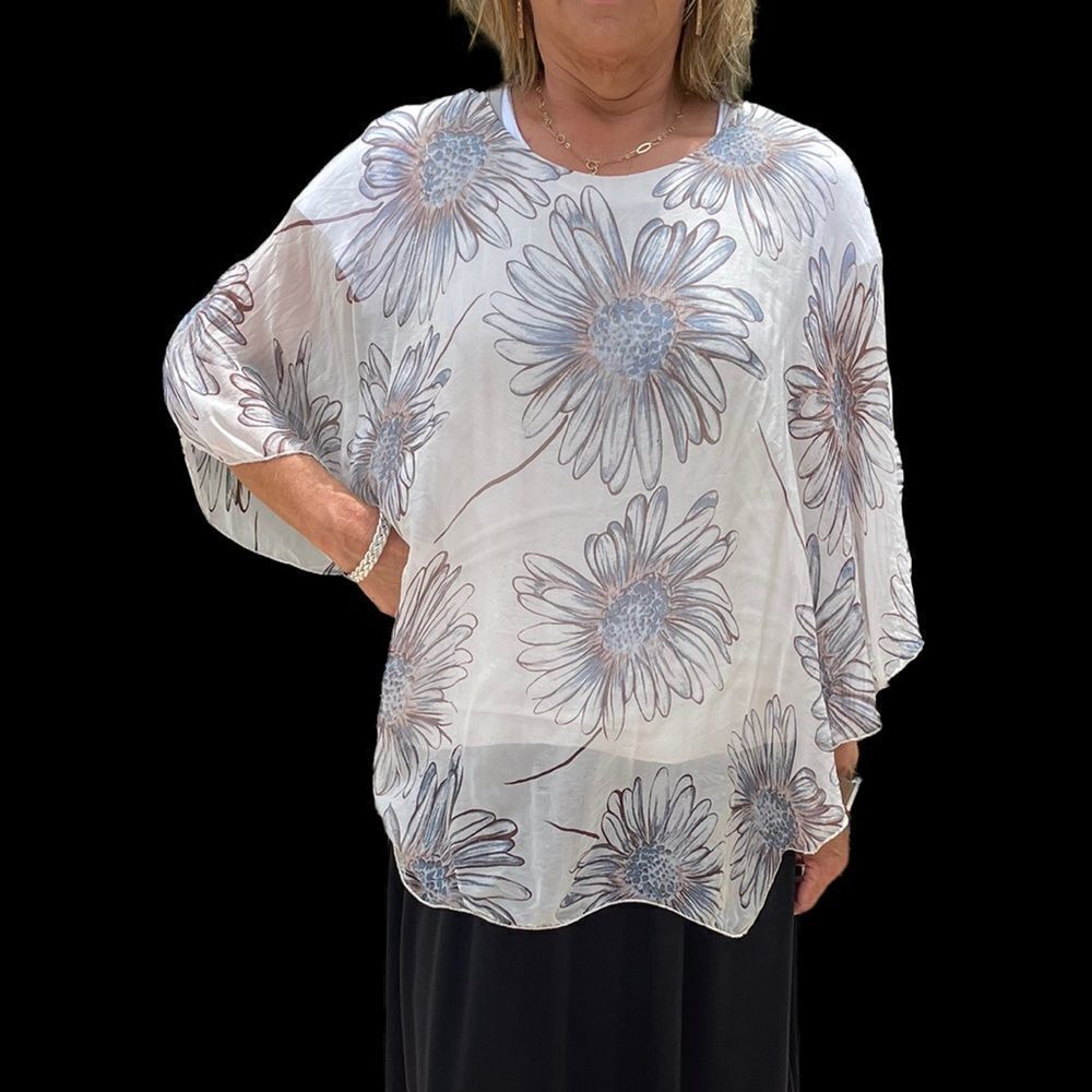 ‎Sheer Oversized Floral Top